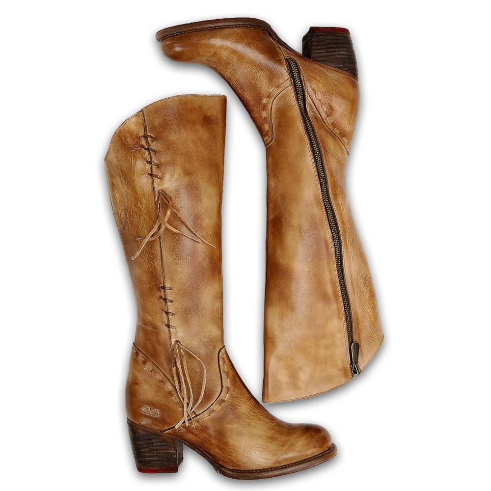 Women's Tan Leather Knee-High Boots